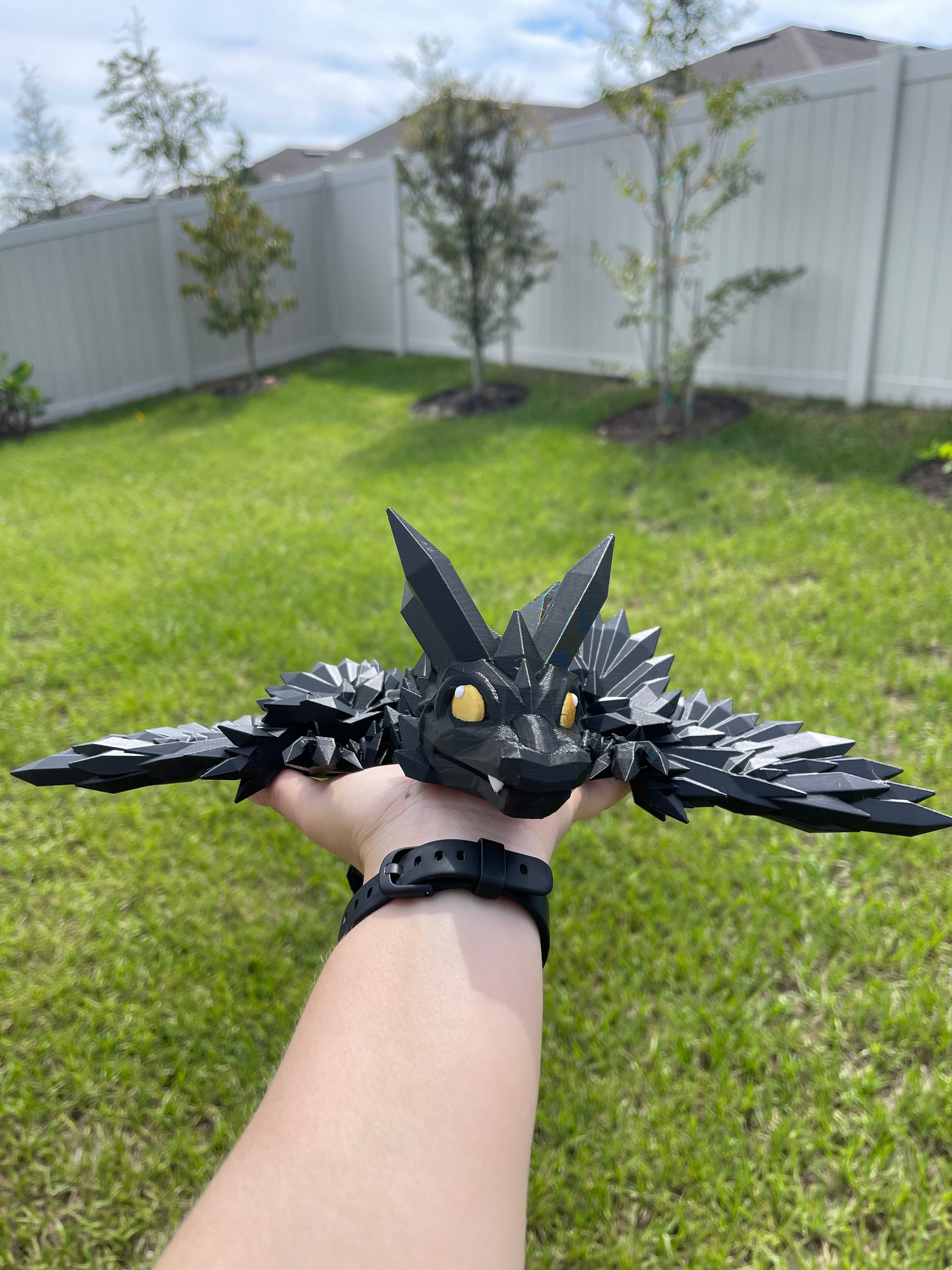 Extra Large Black Dragon 3D Printed Articulating Dragon - Etsy