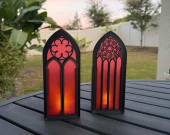 Gothic Window Tealight Book Nook | Cathedral | Bookshelf Decor