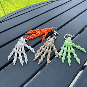 Ghost Keychain - Cute Spooky Skeleton Hand Halloween Gift Keyring