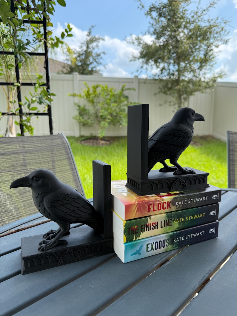 Raven Book Ends Fantasy Book Shelf Decor - Etsy