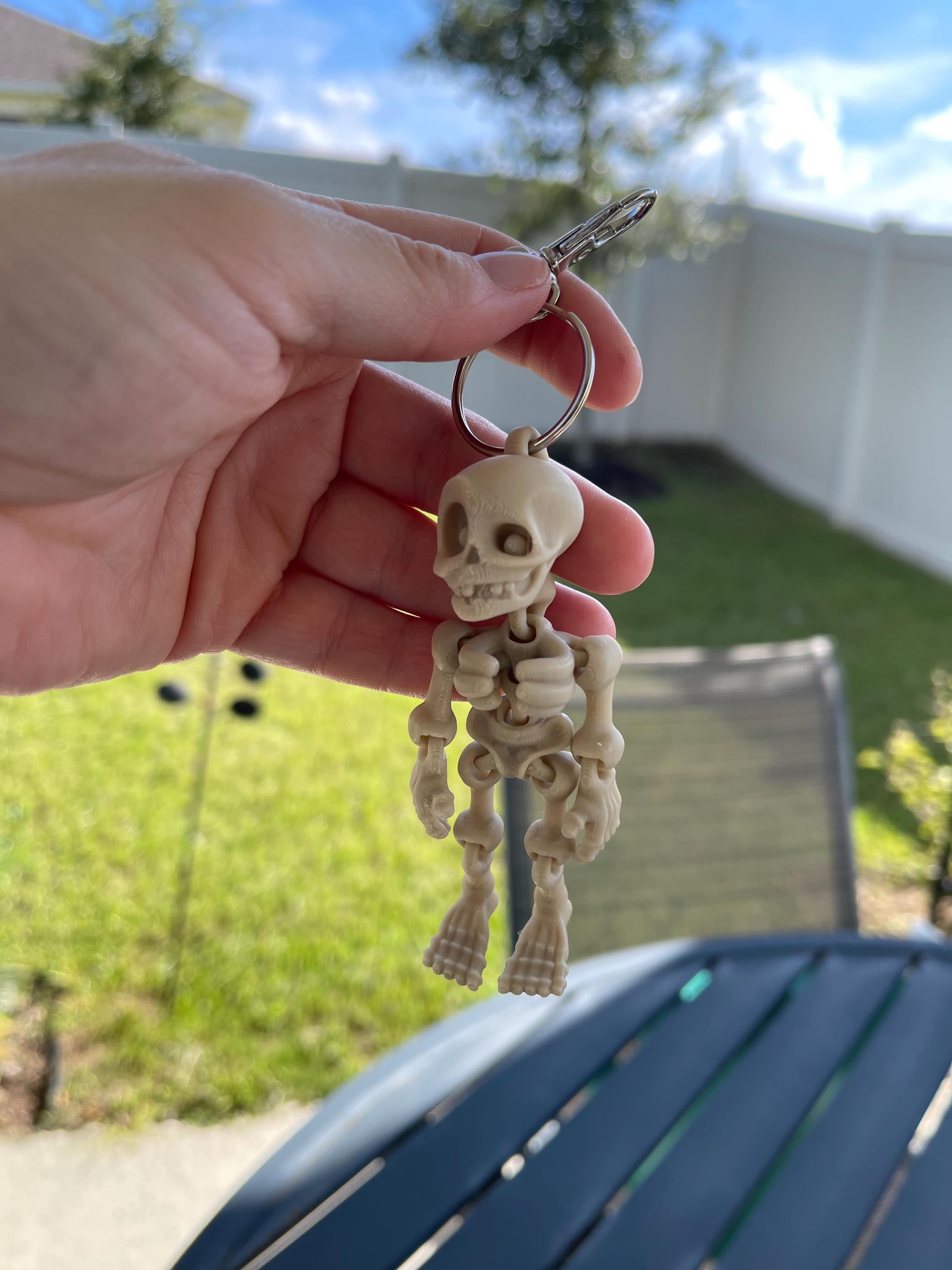 Mini Flexi Skeleton Articulating 3D Print Customizable Keychain or
