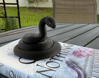 Black Snake Bookshelf Decor