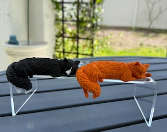 Sleeping Cat Perchling | Shelf Sitter | Bookshelf decor