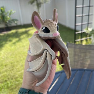 3D Print  Articulating Bat Customizable Choose your own Color Bookself Decor Fidget Toy Gift