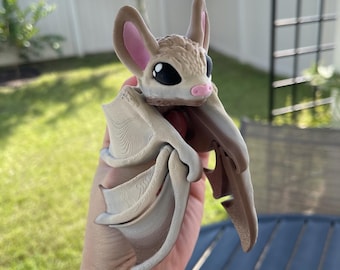 3D Print  Articulating Bat Customizable Choose your own Color Bookself Decor Fidget Toy Gift