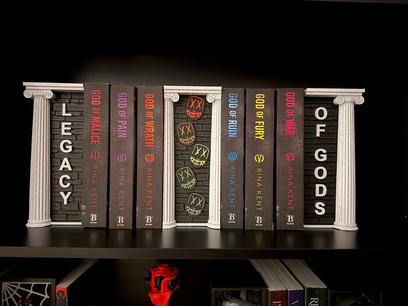 Legacy Of Gods Book Nook Set | Officially Licensed | Rina Kent | Bookshelf Decor | Bookish Merch Set of 3 - Masks