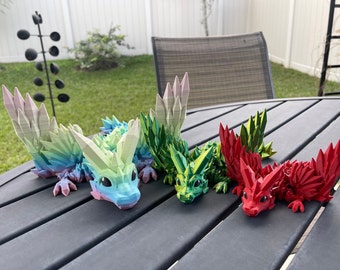 Dragon articulé imprimé en 3D, personnalisable au choix, couleur et taille