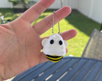 Cute Ghost BOO Bee 3D Print Keychain - Articulating