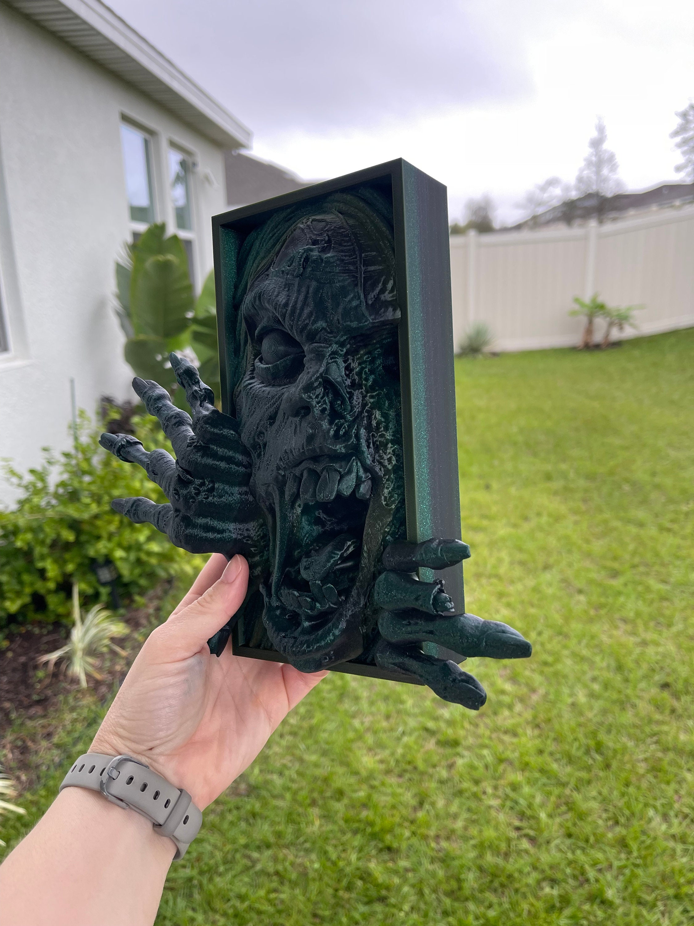Zombie Book Nook 3D Printed Choose Color Fantasy Book Shelf Decor