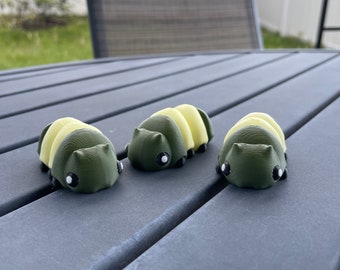 Cute Grub Articulating 3D Print Customizable Choose Colors