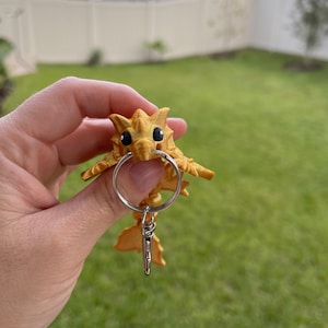 Gold Dragon Keychain - Articulating 3D Print