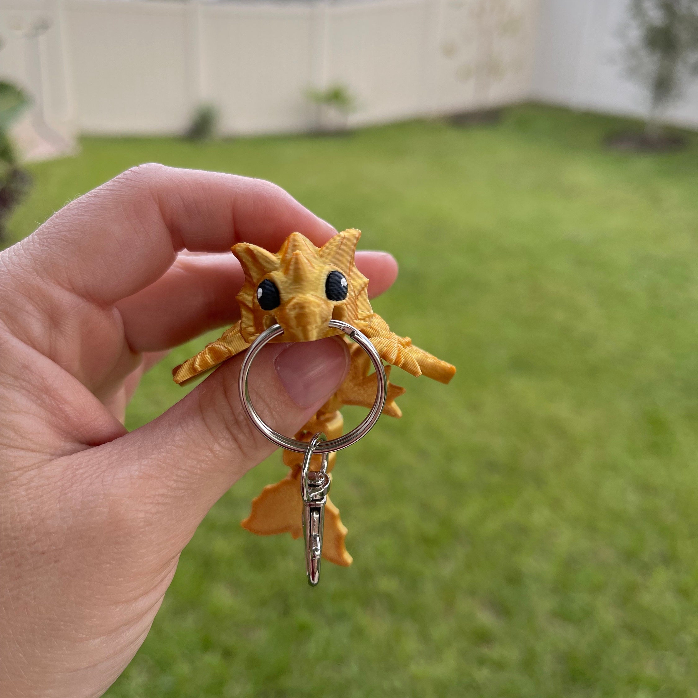 Gold Dragon Keychain - Articulating 3D Print - Etsy