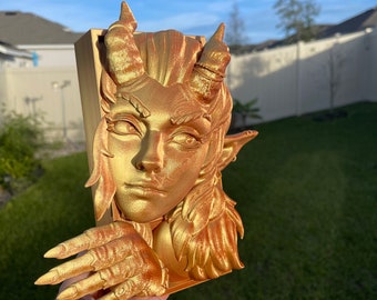 Fairy Book Nook 3D Printed Choose Color Fantasy Book Shelf Decor Book End 4x8 Horror Devil