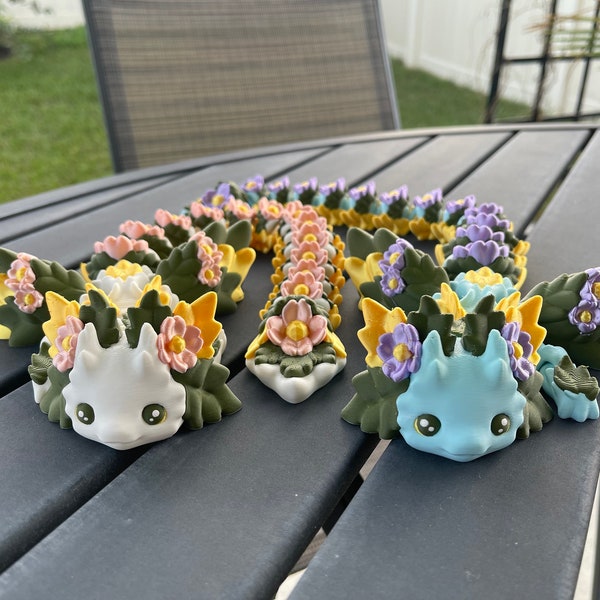 Kosha Axolotl Flower Dragon 3D Print White or Blue or Custom colors