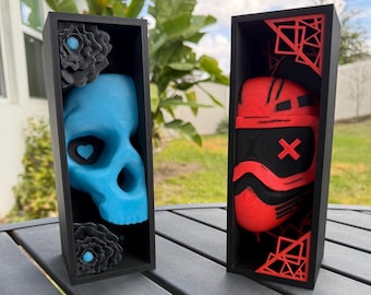 Mask and Skull Book Nook Set | Bookish Merch | Bookshelf Decor | Dark Romance