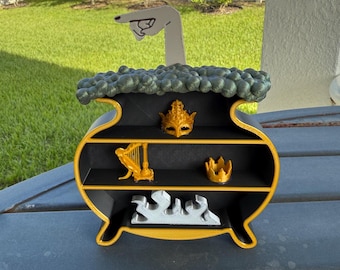 Decorated Cauldron Shelf Bookshelf Decor