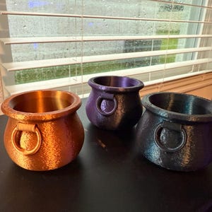 Cauldron Tealight Holder Bookshelf Decor Cute Spooky Decor 3d printed image 8