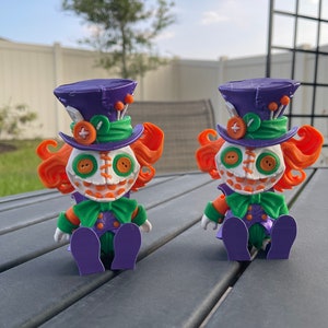 Creepy Hatter Inspired Doll Articulated 3D Printed Voodoo Doll Desk Decor Horror Goth Fidget Creepy Cute