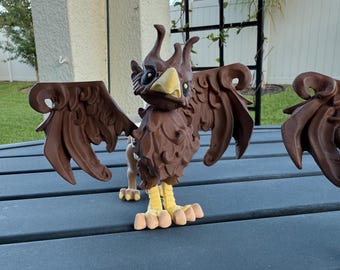 Griffin Articulated 3D Print Desk Decor Horror Goth Fidget Creepy
