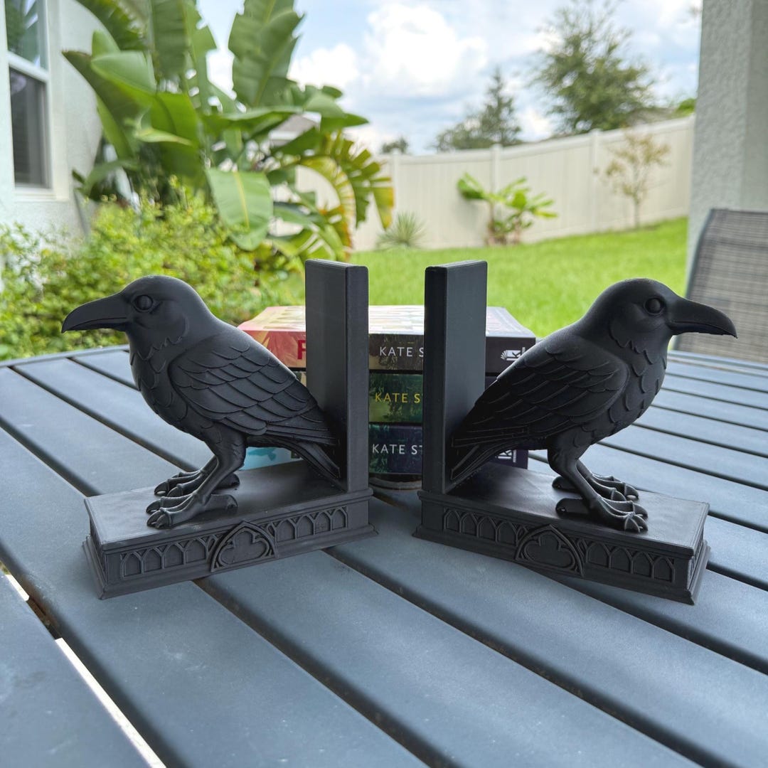 Raven Book Ends Fantasy Book Shelf Decor - Etsy