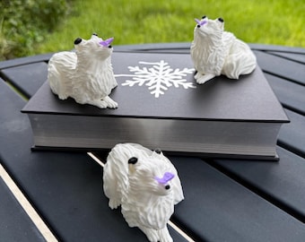 White Fox with Butterfly | Bookshelf decor