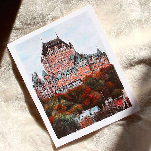 Château Frontenac Watercolour Art Print, Quebec City Watercolour Art Print, Canada Art Print, Travel Art Print, Architecture Art Print