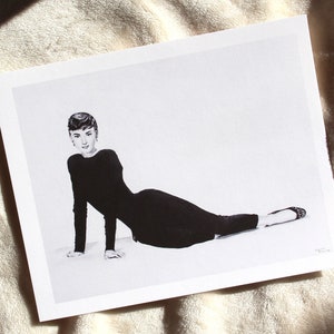 Audrey Hepburn Art Print, Lustiges Gesicht Kunstdruck, 1950er Jahre Film Print, Acrylmalerei Kunstdruck
