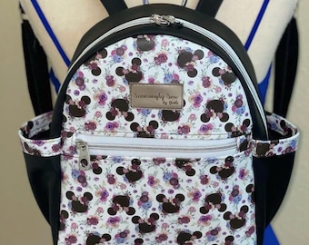 Flower crown Minnie Mouse mini backpack