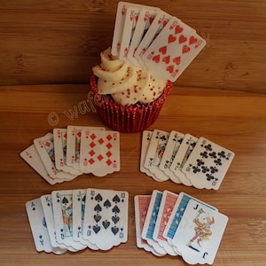 25 Edible Playing Cards Wafer Cupcake Toppers Precut with Free Postage