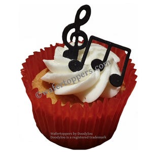 28 Edible Music Note Cupcake Toppers Wafer Musical Notes For Cake Decorations Three Different Packs Available Precut Ready To Use