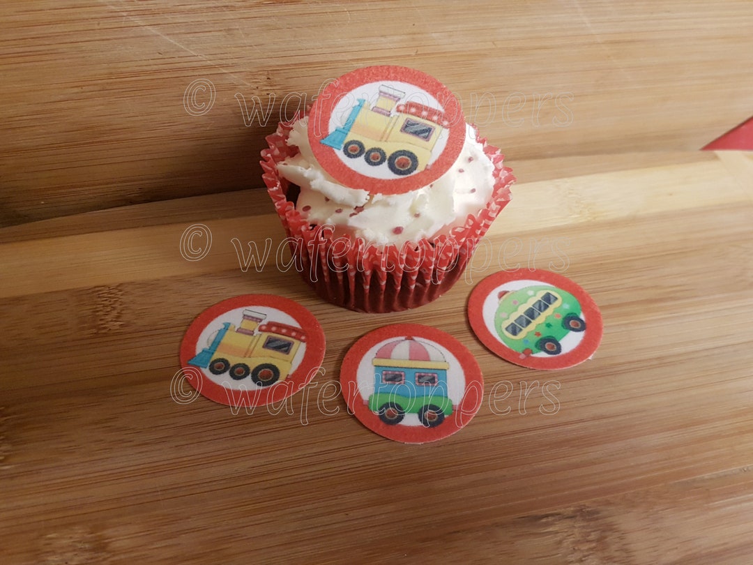 24 Edible Train Set Wafer Cupcake Toppers Precut With Free Postage - Etsy