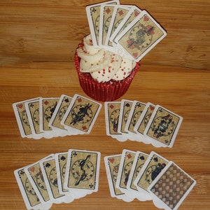 25 Edible Alice in Wonderland Tea Party Playing Cards Wafer Cupcake Toppers Precut with Free Postage