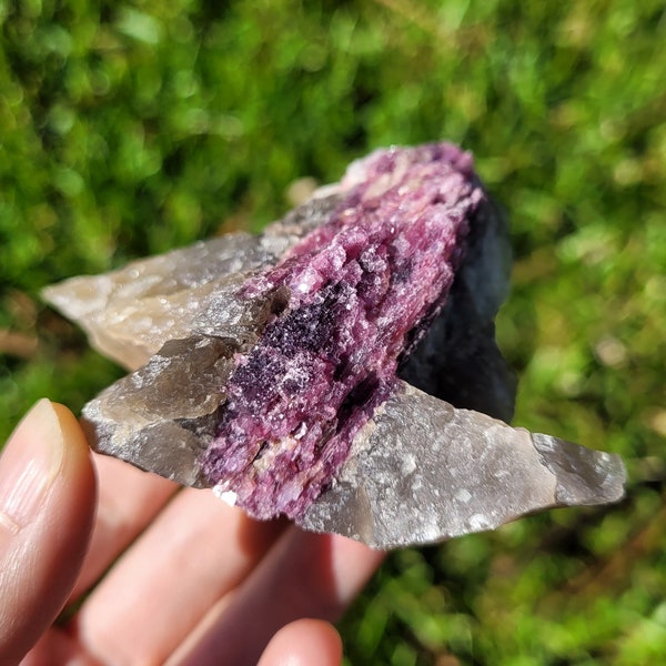 Unique Citrine With Lepidolite Pink Tourmaline Blue Albite Specimen/Mixed Mineral Brazil/Soothing Emotional Healing Crystal 98g 3.5"×2"