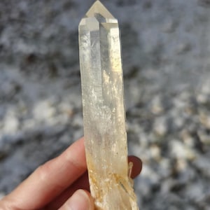 Golden Healer Blue Smoke Lemurian Seed Quartz – Rare AAA Colombian Cookeite Quartz 3.75&quot; 67.2g