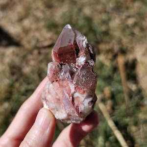 Red Hematite Phantom Quartz Point Zimbabwe/Hematoid Fire Quartz/Goddess Energy Crystal/Root Chakra Grounding Stone 77.2g 2 3/8&quot;