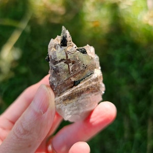 Unique Smoky Quartz With Aegirine Malawi/Protection Grounding Healing Crystal 24.5g 2&quot;×1.25