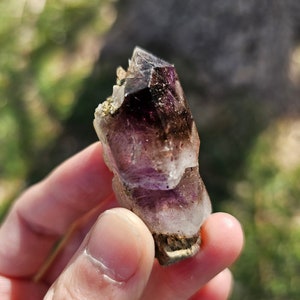 Cristallo curativo di quarzo fantasma ametista Brandberg viola intenso/Empatico 23,3 g 1 7/8"