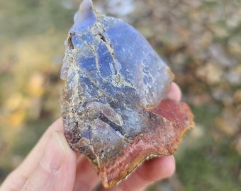 Rough Purple Chalcedony Madagascar - Rare High Vibration Emotional Healing Stone 43.4g 2.5"×1 7/8"