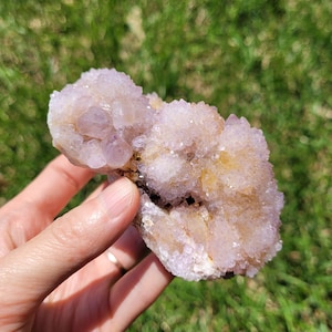 Large Amethyst Citrine Spirit Quartz Cluster | Druzy Fairy Cactus Quartz from South Africa | Raw Healing Crystal 210g 3.75&quot;x2.25&quot;