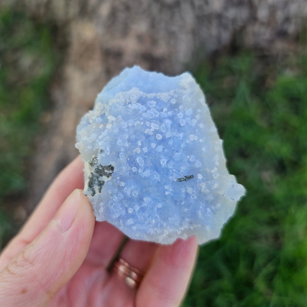 Baby Blue Etched Blue Lace Agate Crystal/Rare Natural Raw Etched Blue Chalcedony Specimen/Soothing Healing Crystal For Anxiety 52.2g