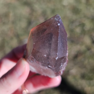 Red Hematite Phantom Quartz Point Zimbabwe/Hematoid Fire Quartz/Goddess Energy Crystal/Root Chakra Grounding Stone 61.5g 2 1/8&quot;