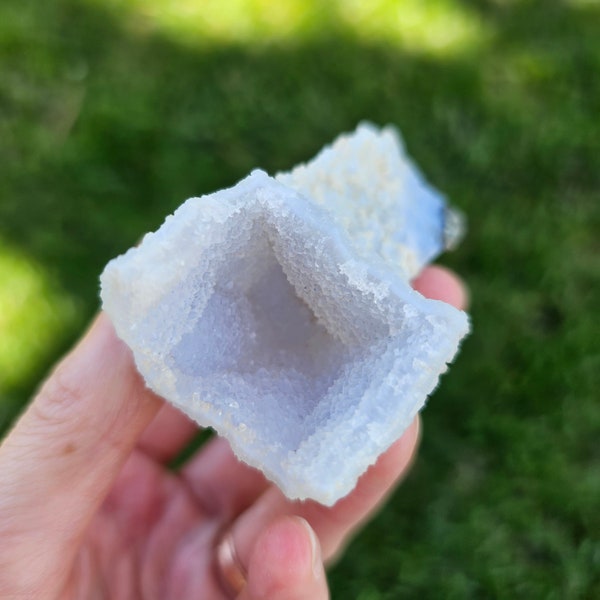 Heart Melting Baby Blue Etched Blue Lace Agate/Rare Natural Raw Etched Blue Chalcedony Specimen/Soothing Healing Crystal For Anxiety 45.4g