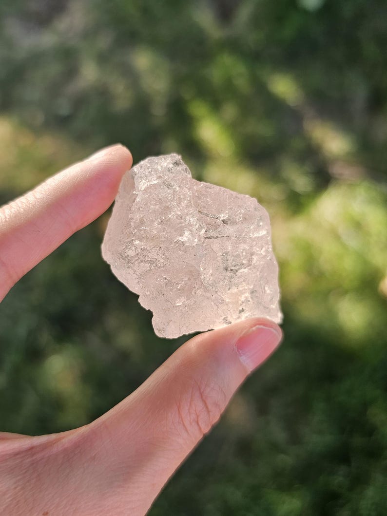Gorgeous Gemmy Pink Etched Morganite Gemstone/Rare Genuine Natural Color Morganite Pink Beryl Higher Heart Healing Crystal 62g 2.5"