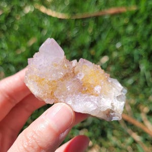 Amethyst Citrine Druzy Spirit Quartz from South Africa | Raw Cactus Quartz Cluster Crystal 66g 2.25&quot;x1.5&quot;