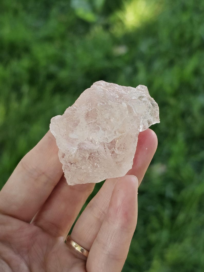 Gorgeous Gemmy Pink Etched Morganite Gemstone/Rare Genuine Natural Color Morganite Pink Beryl Higher Heart Healing Crystal 62g 2.5"