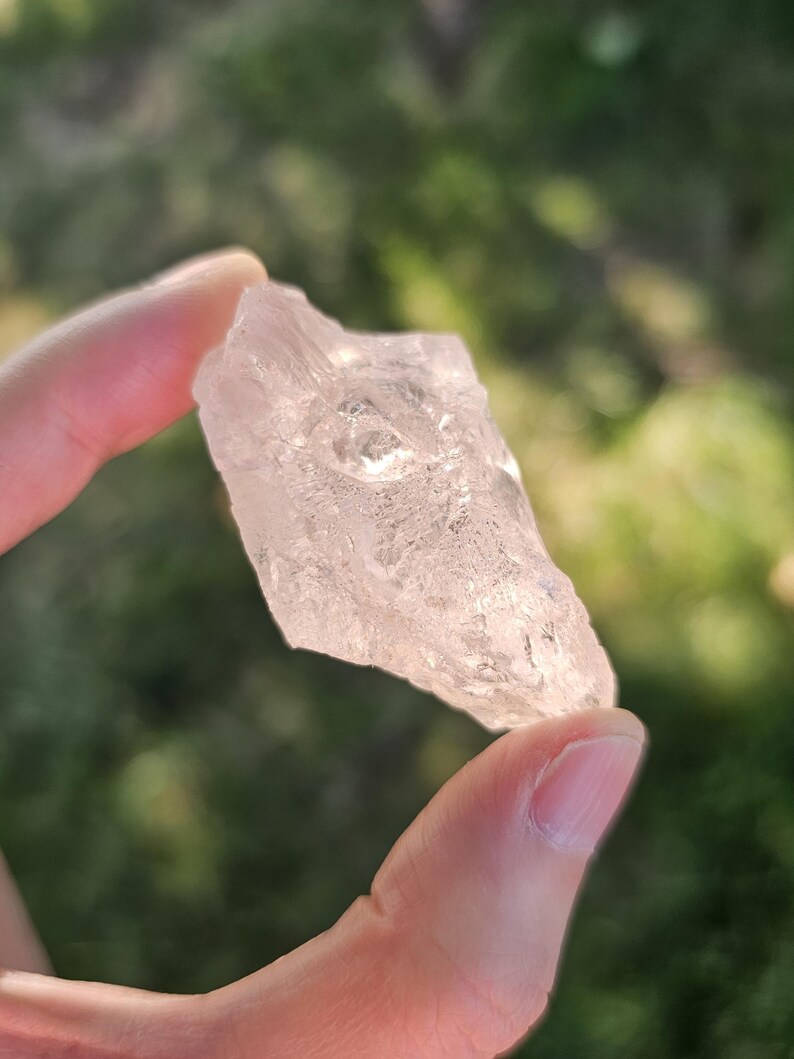Gorgeous Gemmy Pink Etched Morganite Gemstone/Rare Genuine Natural Color Morganite Pink Beryl Higher Heart Healing Crystal 62g 2.5"