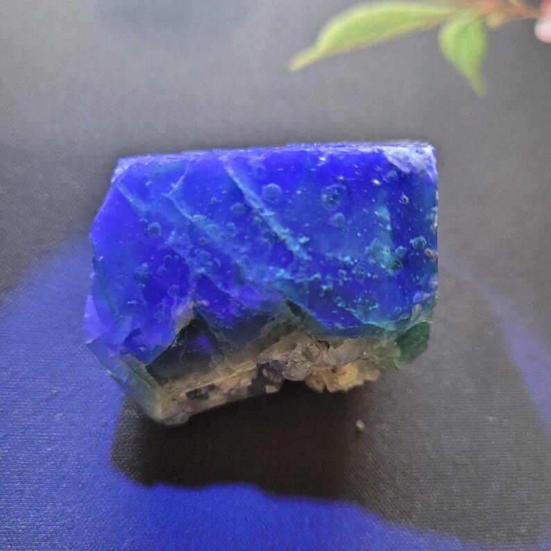 Rare Large Cube Fluorescent Green Blue Purple Fluorite Madagascar/UV Reactive Fluorite Cubes Specimen 76.6g 1.5"×1.25"