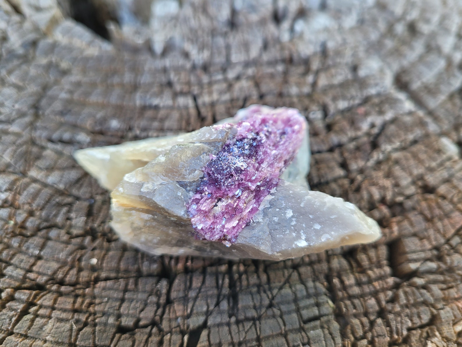 Lepidolite, Citrine & Morganite stack