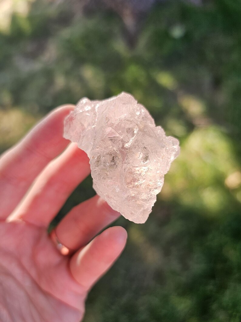 Gorgeous Gemmy Pink Etched Morganite Gemstone/Rare Genuine Natural Color Morganite Pink Beryl Higher Heart Healing Crystal 62g 2.5"