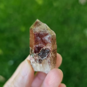 Red Hematite Phantom Quartz Point Zimbabwe/Hematoid Fire Quartz/Goddess Energy Crystal/Root Chakra Grounding Stone 19.8g 1 5/8&quot;